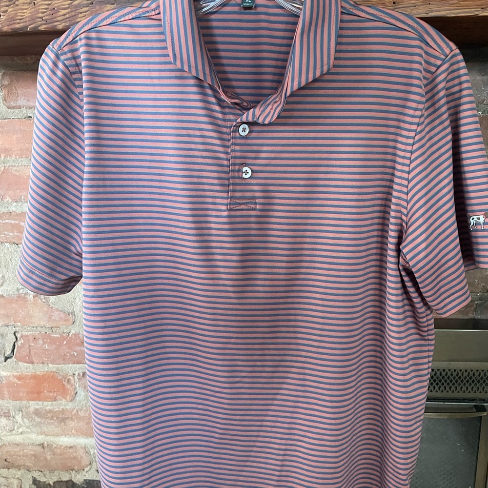 Striped Polo Shirt - Blue, Green and Rust